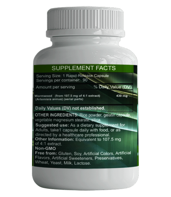 Wormwood  (Artemisia Annua)  430 mg  90 Capsules - Image 2