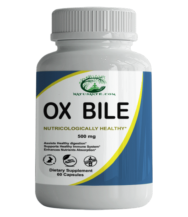 Bile de bœuf (Ox Bile) 500 mg, 60 capsules