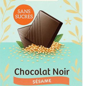 Chocolat Noir Sésame sans sucres
