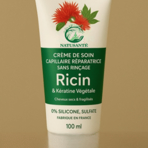 NATUSANTÉ Crème de Soin Capillaire Réparatrice Sans Rinçage Ricin & Kératine Végétale
